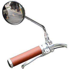 XIFOWE Vintage Bike Mirror Metal bicycle mirrors for handlebars Rearview Mirror Cruiser Bike Mirror Electric Bike Mirror Side Mirror Galvanized Steel Frame for The Retro Bike Parts