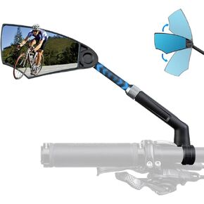 ROCKBROS 2023 Newest Handlebar Bike Mirror Adjustable Safe Rear View Mirror Anti-glare Lens Scratch Resistant Glass Lens 360 Degree Flat Rotation Bike Accessories Suitable For 21-24mm Handlebar