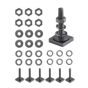 T Slot Bolts for Thule, Yakima Roof Rack Cross Bars, Platform, Cargo Basket, Stainless Square T Track Bolt Adapter to Secure Bike/Ski/Kayak Rack, Solar Panel, Awning, M6x35mm, 4mm Thick, Black