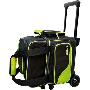 Pyramid Path Pro Deluxe Single Roller Bowling Bag With Separate Shoe Compartment (Up To US Mens Size 11), 2 Large Accessory Pockets, Padded Foam Ball Insert, Lifting Handles and Locking Square Handle