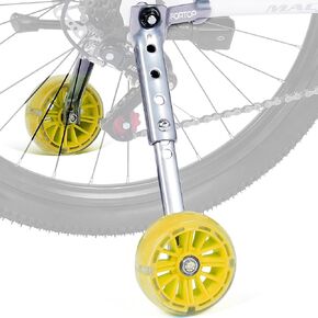 FORTOP Bike Training Wheels, Pair of Heavy Duty Rear with Stabilizers Mounted Kit for 16 18 20 22 24 inch Kids Boy Girls Variable Bike (Yellow, 16-24 Inch)