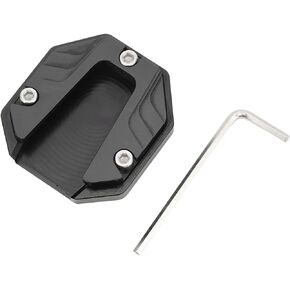 Motorcycle Kickstand Plate, Universal Motorcycle Aluminium Alloy Side Stand Extension Plate High Strength Kickstand Pad Plate Support Accessory (Black)