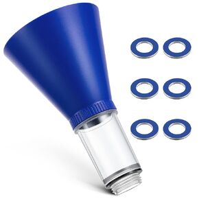 Feekoon Engine Oil Funnel with 6 Oil Drain Plug Gaskets, Compatible with Toyota/Lexus/Scion Vehicles, Oil Funnel for Oil Change with Threaded Oil Filler Caps, No Spill Oil Change Funnel