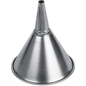 WirthCo 94471 Funnel King 1 quart, 6" Center Spout Funnel with Removable Brass Strainer Screen., Galvanized, General Purpose