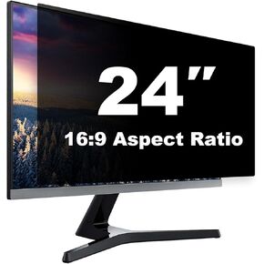 24 Inch Computer Privacy Screen Shield for 16:9 Widescreen Desktop Monitor - Anti-Glare Blue Light Privacy Filter and Anti Spy Privacy Screen Protector Film