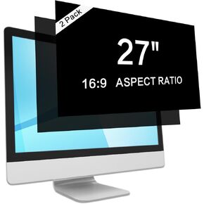 Kempinke 27 Inch Computer Privacy Screen Filter for 16:9 Widescreen Monitor, Removable Eye Protection Anti Glare Blue Light Filter Privacy Shield, Anti Spy Screen Protector Film