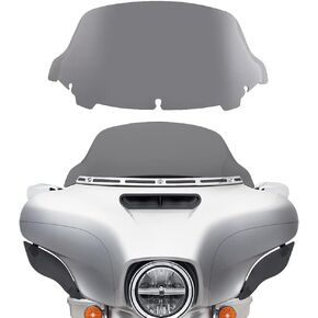 WYNMOTO 10.5" Smoke Wave Windshield Windscreen Wind Splitter Compatible for 2014-2023 Harley Davidson Touring Street Glide Electra Glide 2014 2015 2016 2017 2018 2019 2020 2021 2022 2023