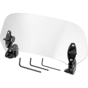 Motoforti 28.5cm Motorcycle Windshield Motorcycle Wind Deflector Clear Lens Adjustable Clip Windshield Extension Universal Fit for Most Motorcycle Scooter