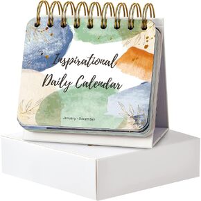 Motivational & Inspirational Daily Calendar - Daily Flip Calendar with Inspirational Quotes, 5.5" x 4.8", Undated Perpetual Office Desk Decor, Office Desk Accessories, Inspirational Standing Flip