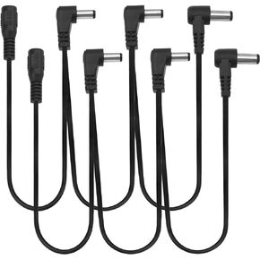 2Pcs Daisy Chain Cable Guitar Effect Pedal Power Supply Cable Splitter Adapter for 9V DC Adapter Plug (1 to 6 Way)