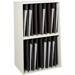 Safco Products 3030 Art Storage Rack, 8 Vertical Compartments, White
