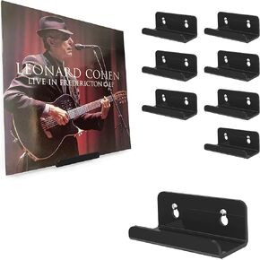 Black Vinyl Record Shelf Wall Mount 8 Pack,Acrylic Album Record Holder Display,Vinyl Record Shelf Stand and Wall Mount Display,Acrylic Record Frame Show Your Favorite LP (Black)