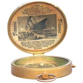 Collectibles Buy Authentic Antique Lid Titanic Compass Brass Finish Directional Magnetic Compass Vintage Nautical Sailor Article - Maritime Magnetic Gift