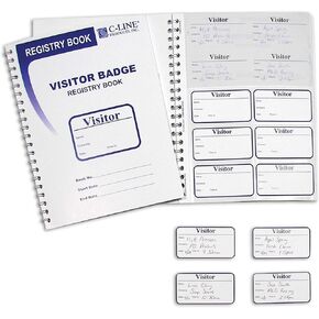 C-Line Visitor Badges with Registry Log, 150 Badges per Book, 1 Registry (97030)
