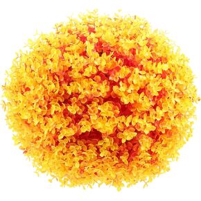 VOSAREA Artificial Topiary Plant Ball Eucalyptus Leaf Decorative Ball Decorative Topiary Balls for Garden Backyard Balcony Wedding (Orange)