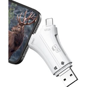 RIGDOO Trail Camera Viewer Plug & Play SD Card Viewer to View Images and Videos, Hunting Game Camera Accessories, Compatible with Lightning, Type-C, USB, and Micro USB
