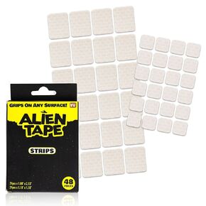 شرائط Alientape شريط مزدوج الجوانب متعدد الأغراض لاصق قابل للإزالة وشرائط تثبيت شفافة 48 قطعة قابلة للغسل وقوية وشديدة التحمل للسجاد إطار الصورة ديكور كما رأينا على شاشة التلفزيون