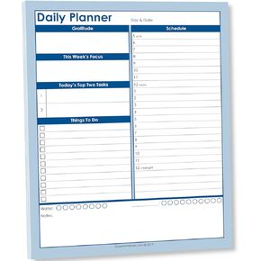 Gazelle Daily Planner To Do List Notepad with 24 Hour Schedule with Tear Off Sheets, Daily To Do List, Green, 50 Pages, 8.5 x 11