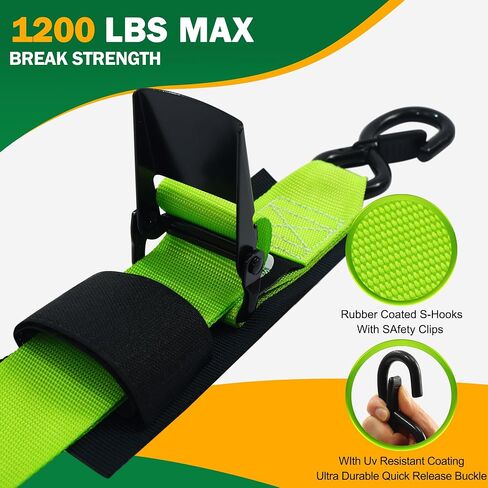 StarLeaparts Transom Tie Down Kits (2PK) -2" x 4' Boat Transom Straps,1200lb Guarantee Break Strength Boat Straps for Trailer, Boat or Kayak Secure(Green) in Saudi Arabia