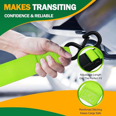 StarLeaparts Transom Tie Down Kits (2PK) -2" x 4' Boat Transom Straps,1200lb Guarantee Break Strength Boat Straps for Trailer, Boat or Kayak Secure(Green) in Saudi Arabia