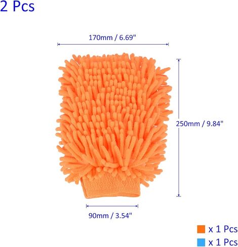 Microfiber Chenille Wash Mitt - Double Side Reusable Gloves for Cleaning, Scratch-Free, Apply to Car Cleaning in Saudi Arabia