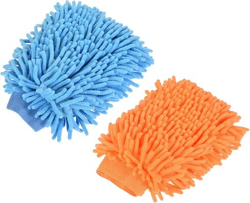 Microfiber Chenille Wash Mitt - Double Side Reusable Gloves for Cleaning, Scratch-Free, Apply to Car Cleaning in Saudi Arabia