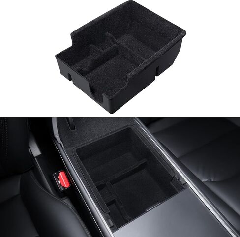 BASENOR Tesla Model Y Model 3 Armrest Storage Box Organizer Center Console Tray Tesla Interior Accessories for 2016-2023 Model 3 2020-2024 Model Y (Not Fit 2024 Model 3) in Saudi Arabia