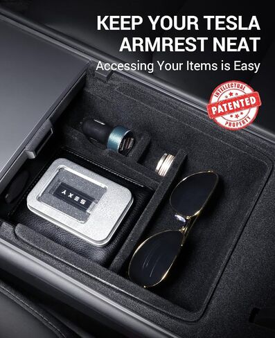 BASENOR Tesla Model Y Model 3 Armrest Storage Box Organizer Center Console Tray Tesla Interior Accessories for 2016-2023 Model 3 2020-2024 Model Y (Not Fit 2024 Model 3) in Saudi Arabia