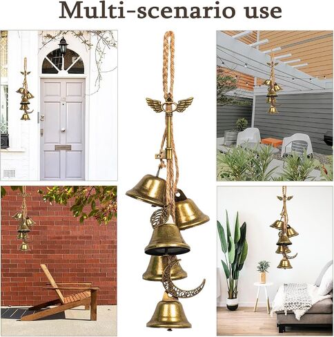 Witch Bells for Door Knob for Protection Kit Witch Wind Chimes Door Hanger Wiccan Bell Witchcraft Brass Witch Bells Door Protection Charm(2pcs Moon Style) in Saudi Arabia