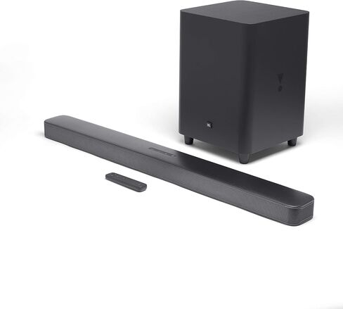 JBL JBL2GBAR51IMBLKAM Bar 5.1 Soundbar مع محيط افتراضي مدمج، 4K ومضخم صوت لاسلكي 10 بوصة (متجدد) in Kuwait