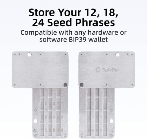 SafePal Cypher - Steel Crypto Seed Backup, Metal Cold Storage, Steel Bitcoin Wallet, Store up to 24 Seed Words, Compatible with BIP39 Crypto Wallets, Ledger, Trezor, KeepKey in Saudi Arabia