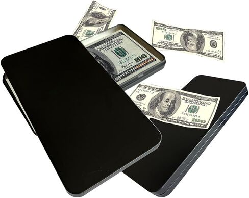 صندوق نقود صغير مكون من قطعتين، صندوق نقود معدني مع غطاء، منظم تخزين الأموال لتوفير النقود، منظم حامل نقود بصف واحد من العملات المعدنية لتخزين النقود (أسود) in Kuwait