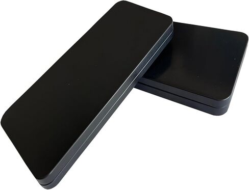 صندوق نقود صغير مكون من قطعتين، صندوق نقود معدني مع غطاء، منظم تخزين الأموال لتوفير النقود، منظم حامل نقود بصف واحد من العملات المعدنية لتخزين النقود (أسود) in Kuwait