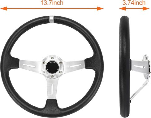 Golf Cart Steering Wheel Adapter 5/6 Holes Adapter Chrome Hub for Golf Carts for EZGO RXV TXT (Black Adpter for EZGO TXT&RXV) in Saudi Arabia