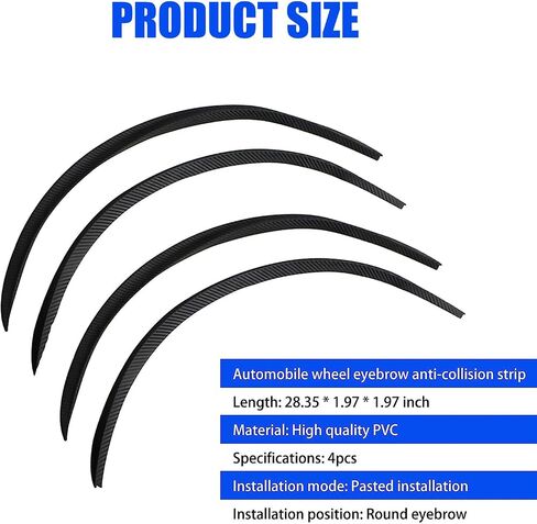 Pack-4 Car Fender Trim Strip, 28" Arch Wheel Header Protection Anti-scratch Pad, Universal for Most Car Wheel Header Protector (Carbon Fiber Black) in Saudi Arabia