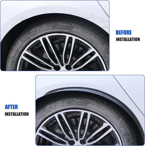 Pack-4 Car Fender Trim Strip, 28" Arch Wheel Header Protection Anti-scratch Pad, Universal for Most Car Wheel Header Protector (Carbon Fiber Black) in Saudi Arabia