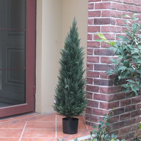 3.5FT Artificial Topiary Tree Artificial Cedar Trees UV Resistant Potted Plant for Indoor Outdoor Garden Home Decor Set of 2 Artificial Outdoor Tree in Saudi Arabia