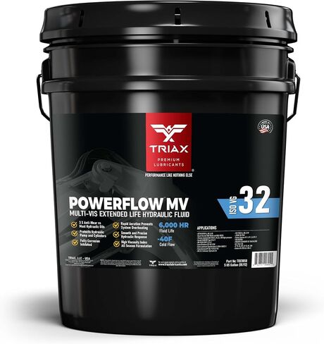 TRIAX Powerflow MV 32 Hydraulic Oil, 6000 Hour Extended Life, Double Anti-Wear, True All Season, -40 F Pour Point (1 Gallon) in Saudi Arabia