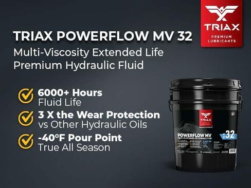 TRIAX Powerflow MV 32 Hydraulic Oil, 6000 Hour Extended Life, Double Anti-Wear, True All Season, -40 F Pour Point (1 Gallon) in Saudi Arabia