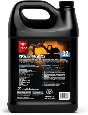 TRIAX Powerflow MV 32 Hydraulic Oil, 6000 Hour Extended Life, Double Anti-Wear, True All Season, -40 F Pour Point (1 Gallon) in Saudi Arabia