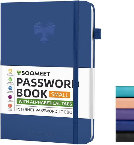 Soomeet Password Book with Alphabetical Tabs, Hardcover Password Keeper, A5 Size 8.3"x6" Password Notebook for Saving Internet Login, Username, Password Organizer for Computer & Website Logins in Saudi Arabia