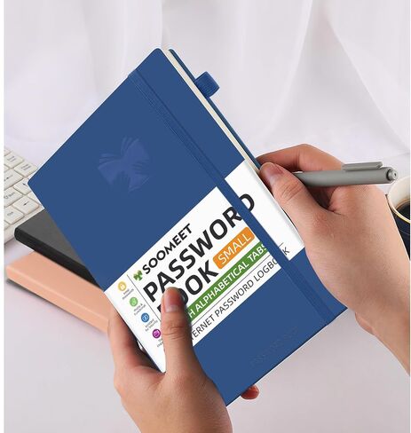 Soomeet Password Book with Alphabetical Tabs, Hardcover Password Keeper, A5 Size 8.3"x6" Password Notebook for Saving Internet Login, Username, Password Organizer for Computer & Website Logins in Saudi Arabia