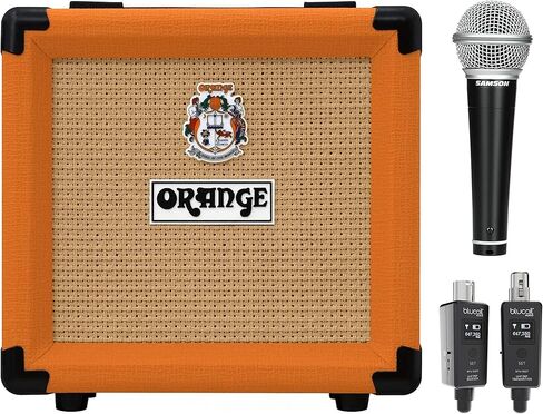 خزانة مكبر صوت مغلقة من الخلف Orange Amps PPC108 1x8، حزمة برتقالية مع نظام ميكروفون لاسلكي Blucoil، وميكروفون ديناميكي Samson R21S in Kuwait