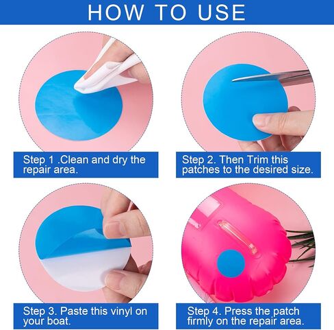PAGOW 45pcs Self Adhesive PVC Repair Patches Kit Vinyl Pool Air Mattress Patch Supplies Square 2.8inx2.8in 70mmx70mm Rectangle 7.85inx3.95in 199mmx100mm Round Blue 45 Piece Set in Saudi Arabia