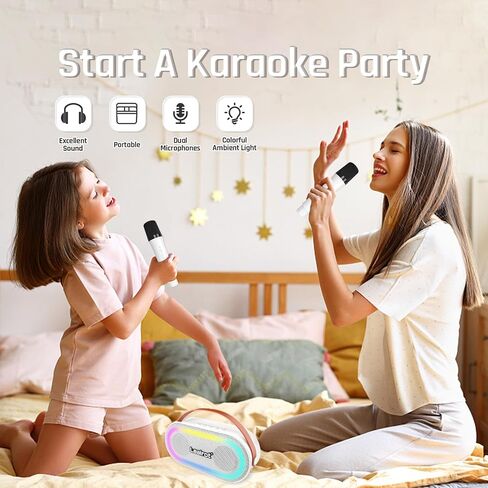 Portable monophonic Analog Synthesizer Karaoke Machine for Kids with 2 Wireless Microphones in Saudi Arabia