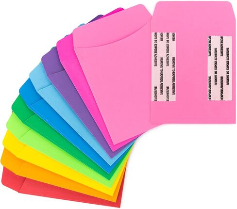 Hygloss Self-Adhesive Library Folder Pocket, 5" x 3.5", 10 Assorted Colors, 30 Count in Saudi Arabia