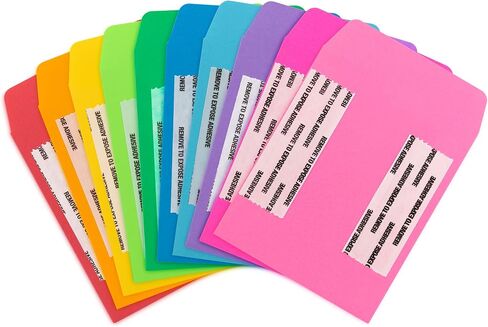 Hygloss Self-Adhesive Library Folder Pocket, 5" x 3.5", 10 Assorted Colors, 30 Count in Saudi Arabia