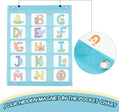 6 Pcs Classroom Magnetic Pocket Chart Squares Magnetic Teaching Supplies for Teacher Kid School Learning Homeschool Schedule Circle Time Daily Activities Organizer 6 Color,17.7 x 14 Inch in Saudi Arabia