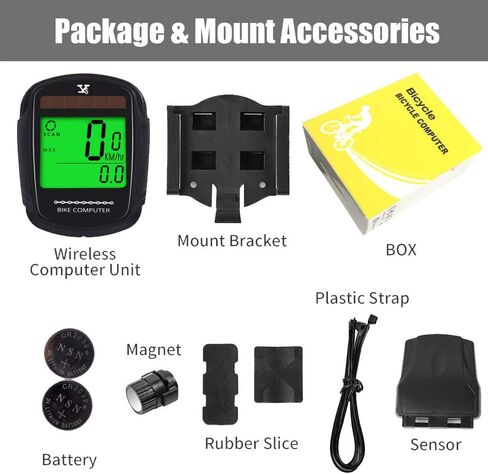 JGRZF Bike Computer Bicycle Wireless Speedometer and Odometer Waterproof Backlight with Digital LCD Display for Outdoor Cycling and Fitness Multi Function (Wireless Computer) in Kuwait