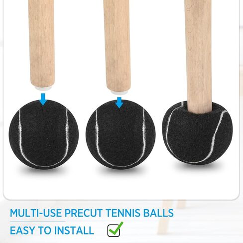 Macarrie 24 Pcs Precut Tennis Balls for Furniture Legs and Floor Protection Chairs Desks Furniture Tennis Balls for Chairs Feet Long Lasting Tennis Ball Chair Foot Covers in Saudi Arabia